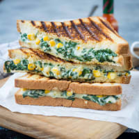Spinach corn and cheese sandwich