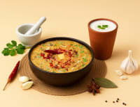 Garlic Tadka Toor Khichdi Bowl + Masala Chaas