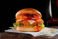 Buffalo Sauce Paneer Burger
