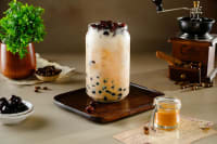 Caramel Latte Cold Coffee With Boba