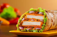 Spicy Paneer Burger Wrap.