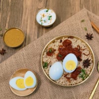 Egg Ghee Roast Coastal Biryani