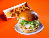 Classic Chicken Burger + Smoked Bbq Onion Ring
