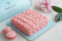 French Vanilla Strawberry Rose Crocante Medovik Cake
