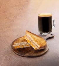 Choice Of Hot Coffee (M) + Choice Of Cheese Melt Sandwich