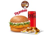 McChicken Burger Protein Plus + 4 Pc Chicken Nuggets + Coke Zero