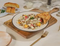 Chicken Bell-Peppers Alfredo Pasta [White Sauce]