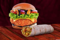 American BBQ Veggie Burger + Veggie Wrap