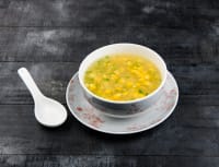 Sweet Corn Soup - Blanched Asparagus