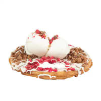Red Velvet And Dark Chocolate Cookie Sundae Waffle