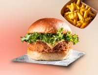 Herbivores Burger + Cheesy Fries