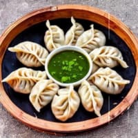Paneer momo's in Chili sauce