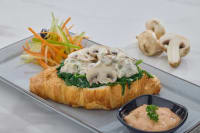 Creamy Spinach And Mushroom Croissant Sandwich