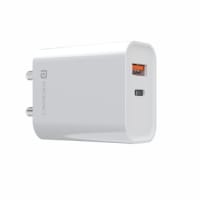 Portronics Adapto 45 20W Mach USB And Type-C Dual Output Super Fast Charger (White)