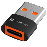 Portronics Bridge X USB 3.0 Type C Female to USB Male OTG Adapter, 5Gbps High Speed Data Transfer, Fast Charging (Black)