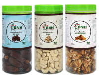 DRY FRUITS COMBO 1.5 KG PACK 500G X 3 PC DATES CASHEW WALNUT - High in Fiber, Good for Skin, Improves Overall Well-being