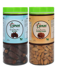 DRY FRUITS COMBO 500 GRAMS PACK 250 X 2 PC    DATES | ALMONDS       - Improves Brain Function, Aids Digestion