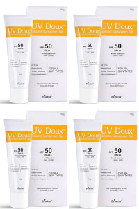 Brinton Healthcare UvDoux Face & Body Sunscreen gel with SPF 50 PA+++ in Matte Finish and Oil Free Formula| Water Resistant Sunscreen| Protection against UVA/UVB Rays50 gm x Pack of 4
