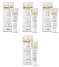 Brinton UV Doux Gold Silicone Sunscreen Gel SPF 50 PA+++ Enriched With Vitamin C & E | Water Resistant Oil Free & Non- Greasy | UVA/UVB With Broad Spectrum 50 g x Pack of 4