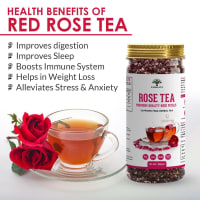 Rose Tea For Glowing Skin, Weight loss Made with 100% Natural Rose Petals 30gm Pack of 2