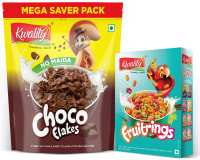 Kwality Choco Flakes 1 Kg pouch and Fruit Rings 375g pouch