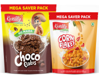 Kwality Choco Flakes 1Kg Pouch & Corn Flakes 800g pouch
