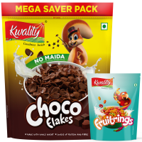 Kwality Choco Flakes 1 Kg pouch and Fruit Rings 100g pouch