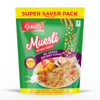 Kwality Crunchy Muesli Mixed Fruit Pouch, Super Saver Pack (700 g)
