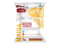 Krishna Premium Fortified Maida - 1 kg - Non-Bromated, Unbleached, Fortified