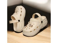 FEEL TIME 2000 Adjustable Strap Clogs for Women - Beige - UK 7