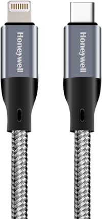 Honeywell Type C To iPhone Lightning Apple Certified(MFI) with 1.2Mtr/4FT Cable, Fast Charging PD87W & 480MBPS Transfer Speed, Braided charge & sync cable for iPhone, iPad, Airpods -Grey