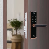 Godrej Smart Lock Catus Connect Digital Lock for Wooden Door, 5 in 1 Access, WiFi - Rosegold