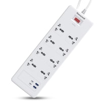 Honeywell 8 Out Surge Protector with Master Switch, Spike Guard/Extension board, 8 Outlet, 2xPD20W & 2xUSB, 1050 Joules, 1.8 Meter Cord, DSW, Automatic Overload Protection- White