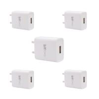 Walta Elite PB 31 Single Port USB Fast Charger 12W, Wall Charger Adapter with 1mtr Micro USB Cable Included, White- Pack of 5