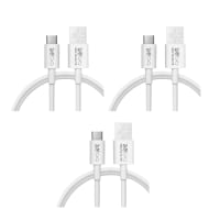 Walta Elite Real Plus Wrap USB to Type C Fast Charging Cable 1Mtr, White (Pack of 3)