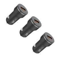 Walta Elite Panache 9 Car Charger 18W Qualcomm 3.0 Turbo (Black, With USB Cable) - Pack of 3