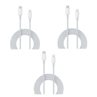 Walta Elite Real Plus Type-C To iPhone Fast Charging and Syncing Cable Compatible with iPhone, Upto 5 Amp - White (Pack of 3)