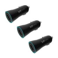 Walta Elite Panache 3 Car Charger 18W Single Port USB Fast Car Charger, Including Type C Cable- Pack of 3