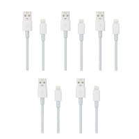 Walta Elite Real Plus USB To iphone Lightning Cable 1Mtr, White (Pack of 5)