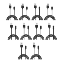 Walta Elite Real USB To Micro 1.2 mtr (V8) Fast Charging Cable Charge Upto 5 Amp- Black(Pack of 10)