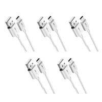 Walta Elite WAVE 1 PRO USB to MICRO 27W, Charging Cable 1mtr- White(Pack of 5)