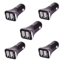 Walta Elite Panache 2 Car Charger 12W Qualcomm 3.0 Turbo (Black, With USB Cable)- Pack of 5