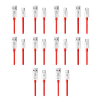 Walta Elite Real Plus Dash 65W USB To Type C Charger Cable (1 Mtr, Red) For One Plus Phones- Red (Pack of 10)