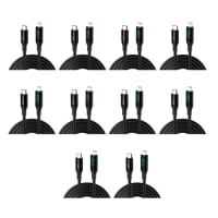 Walta Elite Real Plus Pro Advance Type-C to iPhone Fast Charging Digital Display Cable Charge Upto 5 Amp - Black (Pack of 10)