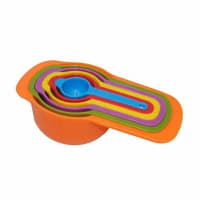 6Pcs Rainbow Colorful Measuring Cups and Spoons Set Includes:1/2Tbls, 1Tbls,1/4 Cup,1/3 Cup,1/2 Cup,1cup Capacity:250ml 125ml 85ml 60ml 15ml 7.5m Baking Measuring Cups Spoons (Random Color)