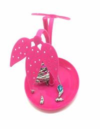 CONNECTWIDE® Tree Leafe Jewelry Necklace Stud Earring Holder Organizer Display Rack Tower Stand Tree with Base Tray Jewelry multi-functional Display/Stand/Holder/Rack, New Antique| Perforated for Earrings|Necklace|Bracelets|Keys|Antique Design|Hooks/Branches Hanging Organizer Tower ABS Plastic– For Living Room Home Decor Shop Display- (Perfect Gift for Wedding, Anniversaries, Birthday, Christmas, Rakhabandhan/Rakhi, Mother's day, Sister, Wife, Girlfriend)