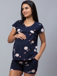 Women Printed Maternity Pure Cotton Night suit
