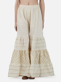 Women Checked Flared Cotton Ethnic Sharara