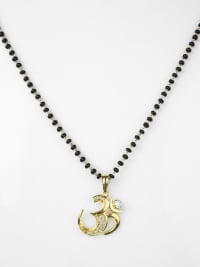 Rhodium-Plated Artificial Beads Mangalsutra