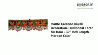 VARNI Creation Diwali Decoration-Traditional Toran for Door - 37" Inch Length Maroon Color